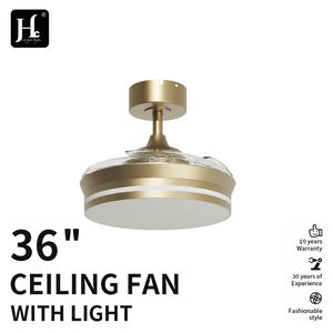 Ventilateur de plafond rétractable 36/42 pouces avec lumière et télécommande, 6 vitesses, moderne, pour chambre et salon, ventilateur LED - Product Image 2