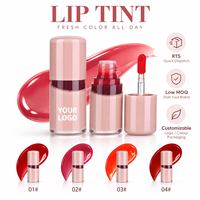 Teinte à lèvres peel-off RTS 5ml, fini mat, longue tenue, 4 teintes, faible MOQ 2 pièces, vente en gros, logo personnalisé
