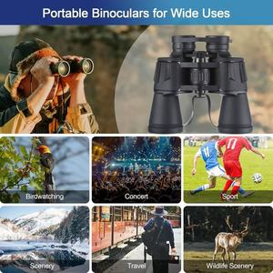 Jumelles 20 * 50 à fort grossissement pour vision longue portée, concerts, tourisme, camping, chasse, télescopes d'extérieur - Vente chaude - Product Image 2