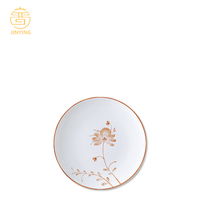 Assiettes de Présentation Florales Orange 6, 8, 10,5 et 12 Pouces pour Mariages, Traiteurs et Cafés, en Céramique, Porcelaine et Grès
