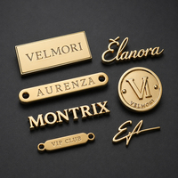 Étiquettes de vêtements carrées personnalisées en métal écologique ZX, autocollantes, avec logo en relief, plaques de marque pour vêtements, à coudre, tendance