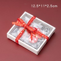 Couvercle transparent et base boîte de luxe grand panier de noël boîte-cadeau biscuit au chocolat aux fraises emballage alimentaire pliable boîte de stock or