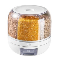 Boîte de Rangement à Céréales Rotative de Qualité Alimentaire, Seau à Grains Scellé pour Usage Domestique, Protection Contre les Insectes et l'Humidité