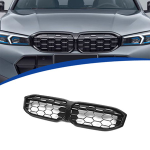 Rejilla Delantera para BMW Serie 3 G20, Color Negro Brillante y Plata Metálico, para Modelos 2023-2025 - Product Image 3