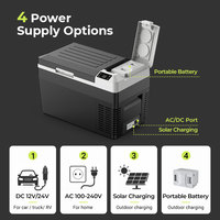 Réfrigérateur portable pour voiture à compresseur monozone 20L 23L 25L 30L avec batterie amovible et charge solaire 12V pour camping, camping-car, camion