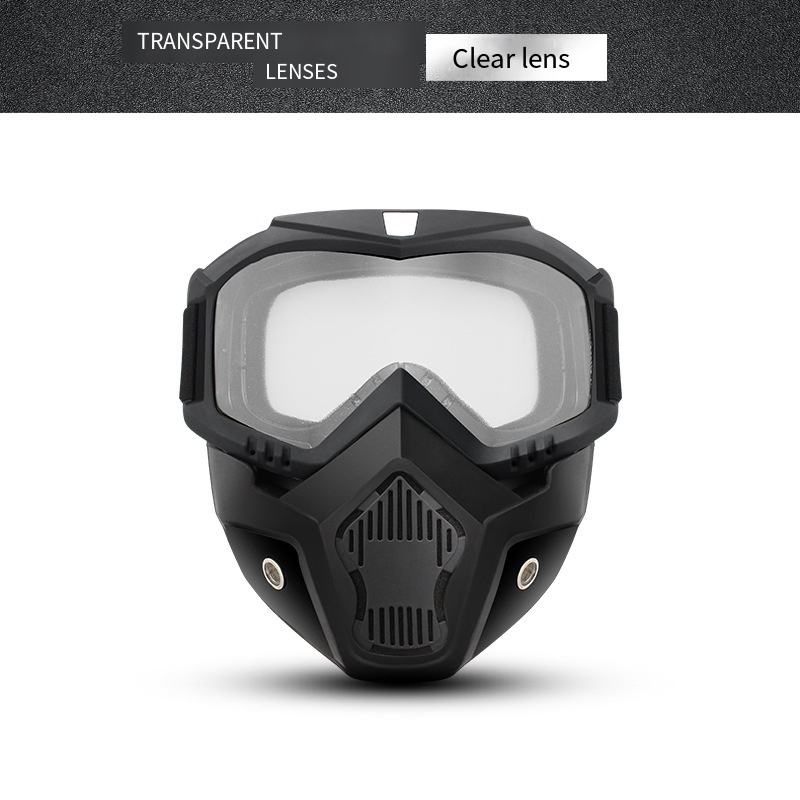 Mascarilla facial - marco negro, lámina transparente (lámina moldeada)