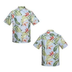 Camisa havaiana masculina de manga curta, mais nova camisa masculina estampada com gola cubana