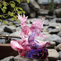 Statue d'animal Kirin en verre, Feng Shui chinois, sculpture de sagesse pour la décoration de la maison, design porte-bonheur, procédé de la cire perdue pour la famille