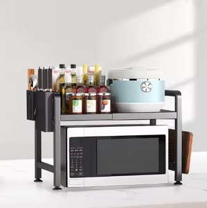 Étagère <span class=keywords><strong>de</strong></span> four à micro-ondes <span class=keywords><strong>extensible</strong></span> à vente chaude, étagère à grille-pain réglable, supports <span class=keywords><strong>de</strong></span> <span class=keywords><strong>rangement</strong></span> à 3 niveaux, conception non pliable pour le salon - Product Image 2