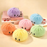 Porte-clés en peluche anti-stress en gros, jouet à presser, ornement, cadeau, style thérapeutique, en PP, forme ronde