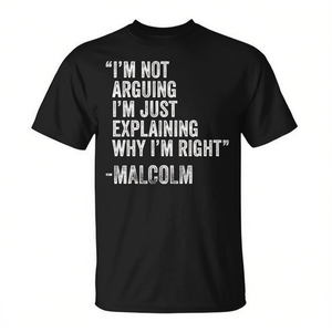 T-shirt Malcolm Quote noir en coton à col rond et manches courtes pour homme - Product Image 2