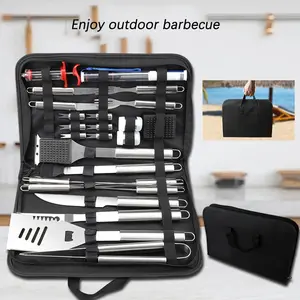 Ensemble de Barbecue de 27 pièces, combinaison d'outils de Barbecue, fourre-tout, ensemble de grilles en acier inoxydable