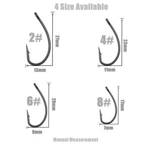 Hameçon de pêche à la carpe pour machines à cheveux, revêtement en PTFE, fabriqué au japon, crochets à œil, <span class=keywords><strong>micro</strong></span> barbelé ou sans barbes, acier à haute teneur en carbone - Product Image 6