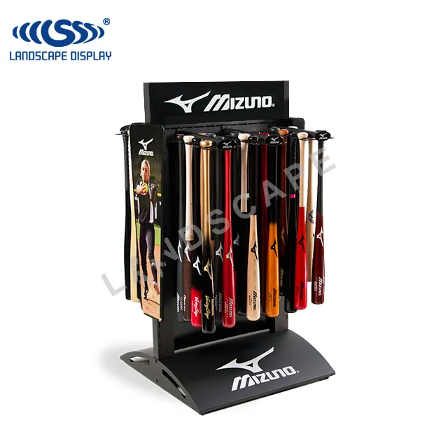 Tienda de deporte soporte de exhibición para bate de béisbol/metal pantalla para bate de béisbol/bate de béisbol estante de exhibición