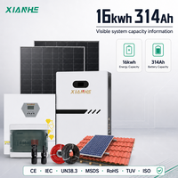 Système d'énergie solaire 16 kWh 314 Ah avec panneaux photovoltaïques, onduleur et stockage de batterie pour la sauvegarde à domicile