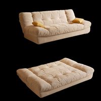Canapé-lit double pliant de style crème au design japonais pour petits appartements