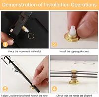 Mecanismo de Reloj de Cuarzo Silencioso de 31 mm (1-1/5 Pulgadas) con Eje Largo y Alto Torque, 4 Juegos de Agujas, para Reparación DIY de Relojes de Pared