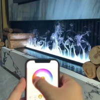 Cheminée électrique murale moderne intégrée avec décoration LED multicolore, insert de cheminée avec atomisation 3D de vapeur d'eau