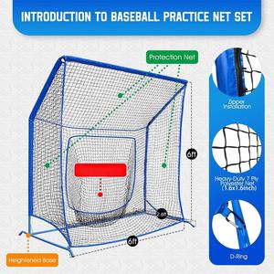 Red de Práctica de Bateo de Béisbol de 6x6 pies con Objetivo, Apta para Entrenamiento de Swing en Interiores y Exteriores, Universal para Pelotas de Diferentes Tipos - Product Image 2