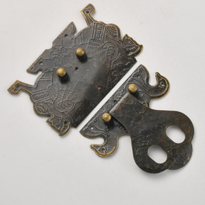 Cierre de hebilla de bronce antiguo con forma de pico de pato para caja de madera, embalaje de regalo, herrajes, forma rectangular, fundición a presión, acero al carbono - Product Image 3