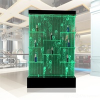Bar lounge sur mesure design aquarium LED acrylique bulle d'eau étagère murale et présentoir à vin