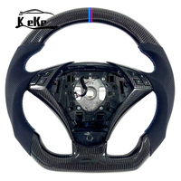 Volant personnalisé en cuir perforé noir en fibre de carbone pour BMW Série 5 E60 E61 540i M5 2003 - 2010