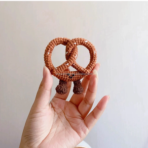 Nhà máy tùy chỉnh Crochet động vật ôm vòng đeo tay, Amigurumi cổ dài vịt/ếch/hươu cao cổ/móc chìa khóa/túi phụ kiện, Crochet Nhẫn - Product Image 6