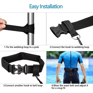 Attache de <span class=keywords><strong>ceinture</strong></span> d'entraînement de natation pour nager en place Harnais <span class=keywords><strong>stationnaire</strong></span> <span class=keywords><strong>Ceinture</strong></span> de résistance aquatique - Product Image 3