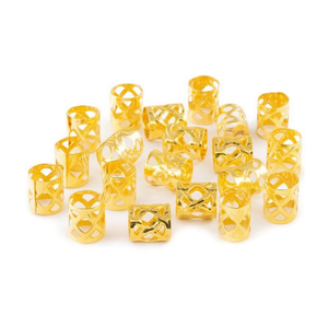 Anillos Ilan para trenzas, 8x9mm, color dorado, 20 piezas, accesorios para el cabello - Product Image 1