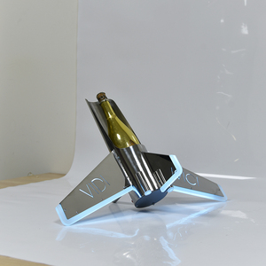 Exhibidor de Botellas de Acero Inoxidable con Luz LED, <span class=keywords><strong>Modelo</strong></span> de Avión Personalizado, Exhibidor de Botellas Luminoso, Exhibidor de Botellas de Vino - Product Image 5