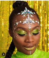 Autocollants corporels personnalisés en usine, bijoux temporaires en strass pour le front et le visage, cristaux pour le corps, pierres précieuses pour fêtes rave, carnaval, festival, maquillage EDM