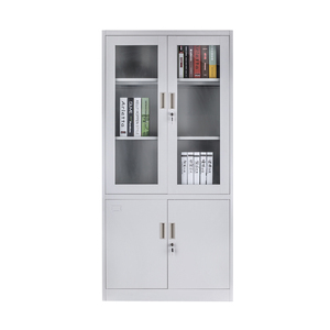 Armoires de classement en acier à porte vitrée réglable au design moderne avec serrure, écologiques pour le stockage dans les bureaux, les hôpitaux et les écoles - Product Image 2