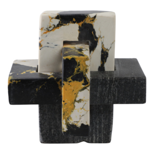 Scultura geometrica in marmo, statuetta moderna e elegante per soggiorno, ufficio, decorazione per scaffali - Product Image 1