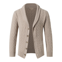 Dernière conception OEM/ODM pull-over court en coton et cachemire pour hommes, cardigan décontracté en tricot torsadé
