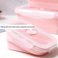 Moules en résine personnalisés Boîte à lunch lancheira pliable en silicone Coffre-fort pour micro-ondes et congélateur-Boîte à lunch Bento portable de grande capacité