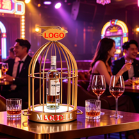 Présentoir de Bouteilles VIP LED Personnalisé avec Logo pour Événements, Cage Dorée Lumineuse pour Bouteilles d'Alcool