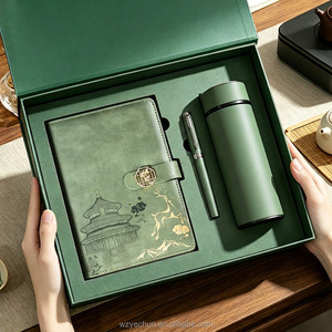 Set de Regalo Promocional Empresarial al por Mayor, Cuaderno A5 de PU, Bolígrafo de Metal, Set en Caja de Regalo con Bolígrafo - Product Image 1
