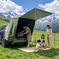 Tente magnétique pour hayon de SUV, abri de camping arrière pour voiture, installation sans outil, moustiquaire, doublure argentée, abri imperméable