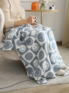 Vendita diretta in fabbrica a controllo sorridente Super caldo e confortevole coperta in maglia di poliestere morbido 100% QPGXL - Product Image 5