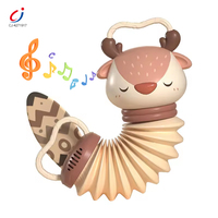 Accordéon musical multifonctionnel Chengji pour bébé, instrument sensoriel éducatif précoce, jouet en forme d'élk à tirer pour apaiser et stimuler