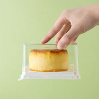 Petit récipient carré transparent en plastique PET écologique, qualité alimentaire, pour sushis, hamburgers, mousses, desserts, gâteaux, boîte d'emballage, plateau