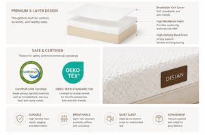 DISIAN Modern High Density Memory Foam Mattress With Strong Support and Soft Rebound for Apartment <b>Bed</b> <b>Pad</b>-Home Furniture M-01 S - Product Image 4