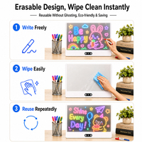 Tableau d'écriture LED portable 2026 – Jouet éducatif en acrylique, tablette magique LED pour enfants, cadeau et décoration intérieure