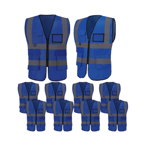 Neon phản quang an toàn vest khả năng hiển thị cao màu xanh bông xây dựng vest - Product Image 1