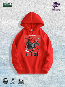 Magazzino Locale USA: Felpa con Cappuccio Grafica Cowboy 'Fear Death' 100% Cotone, 7 Colori - Product Image 2