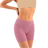 Culotte shorty femme sans couture taille haute rayée élastique respirante séchage rapide écologique antibactérienne en polyamide