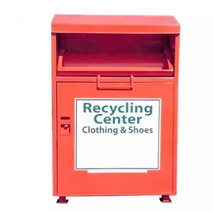 Customized metal shoe recycling bin for outdoor street clothing and clothing recycling