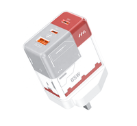 UK Plug 65W USB C Chargeur 3 Broches Téléphone Portable GaN Chargeur Type-C Adaptateur PPS Chargeur Rapide Pour Ordinateur Portable