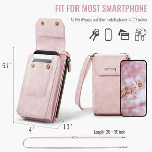 Bolso Bandolera para Mujer, Bolso Pequeño para Teléfono Celular con Ranuras para Tarjetas de Crédito, Cartera de Cuero Ligera con Correa para la Muñeca, Bolso Universal para Teléfono - Product Image 2