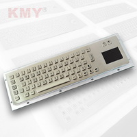 Clavier à trackball industriel robuste en acier inoxydable à montage sur panneau, interface USB/PS2, indice de protection IP65, anti-vandalisme, plus de 3 millions de touches frappées